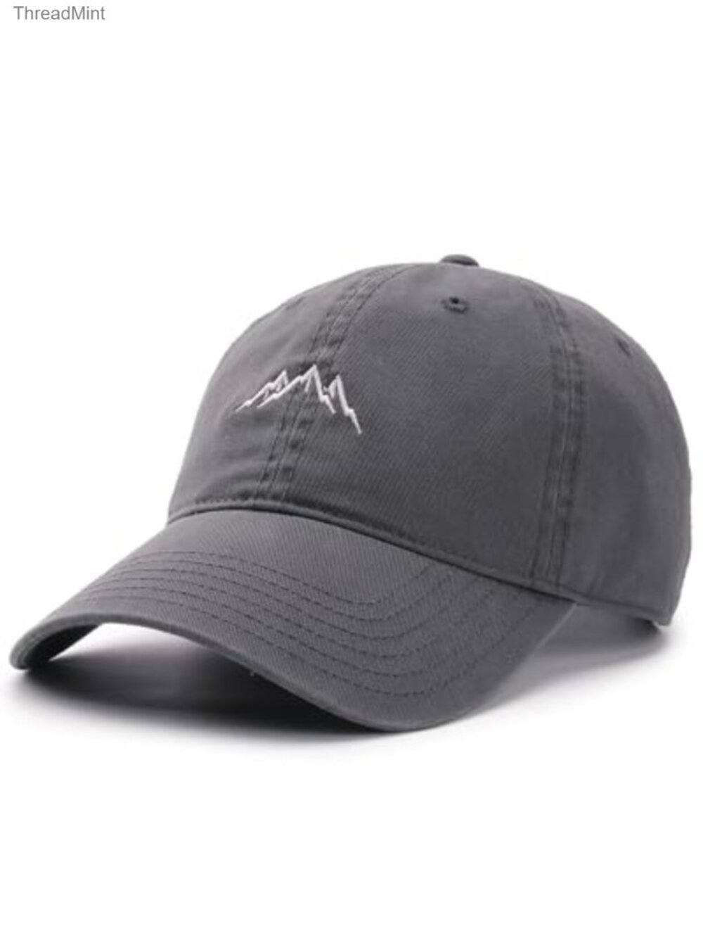 Washed Cotton Mountain Embroidered Baseball Cap Adjustable Outdoor Hat